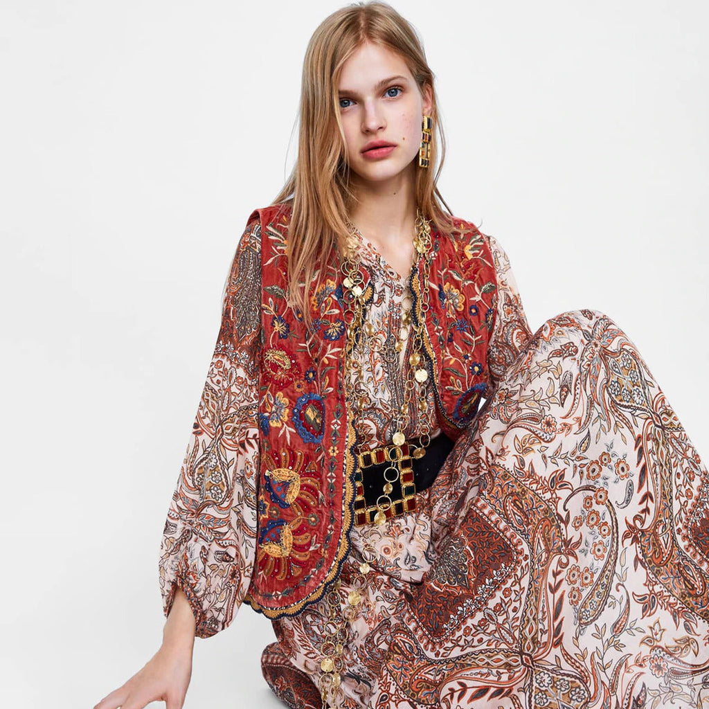 Valentine Linet | Women's Boho Embroidered Vest