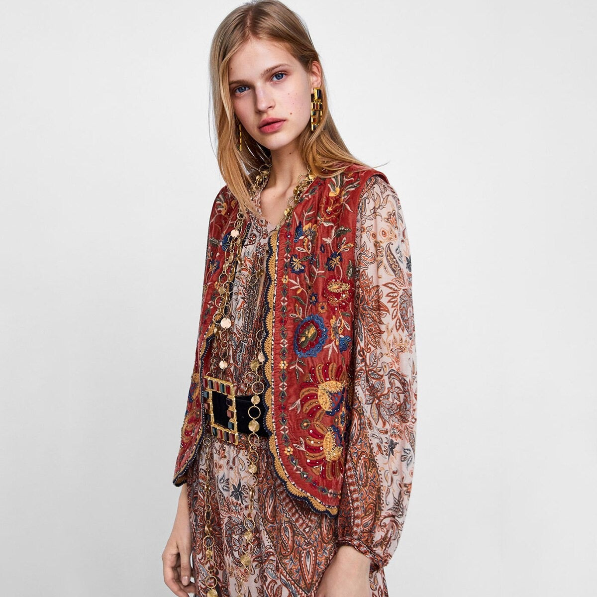 Valentine Linet | Women's Boho Embroidered Vest