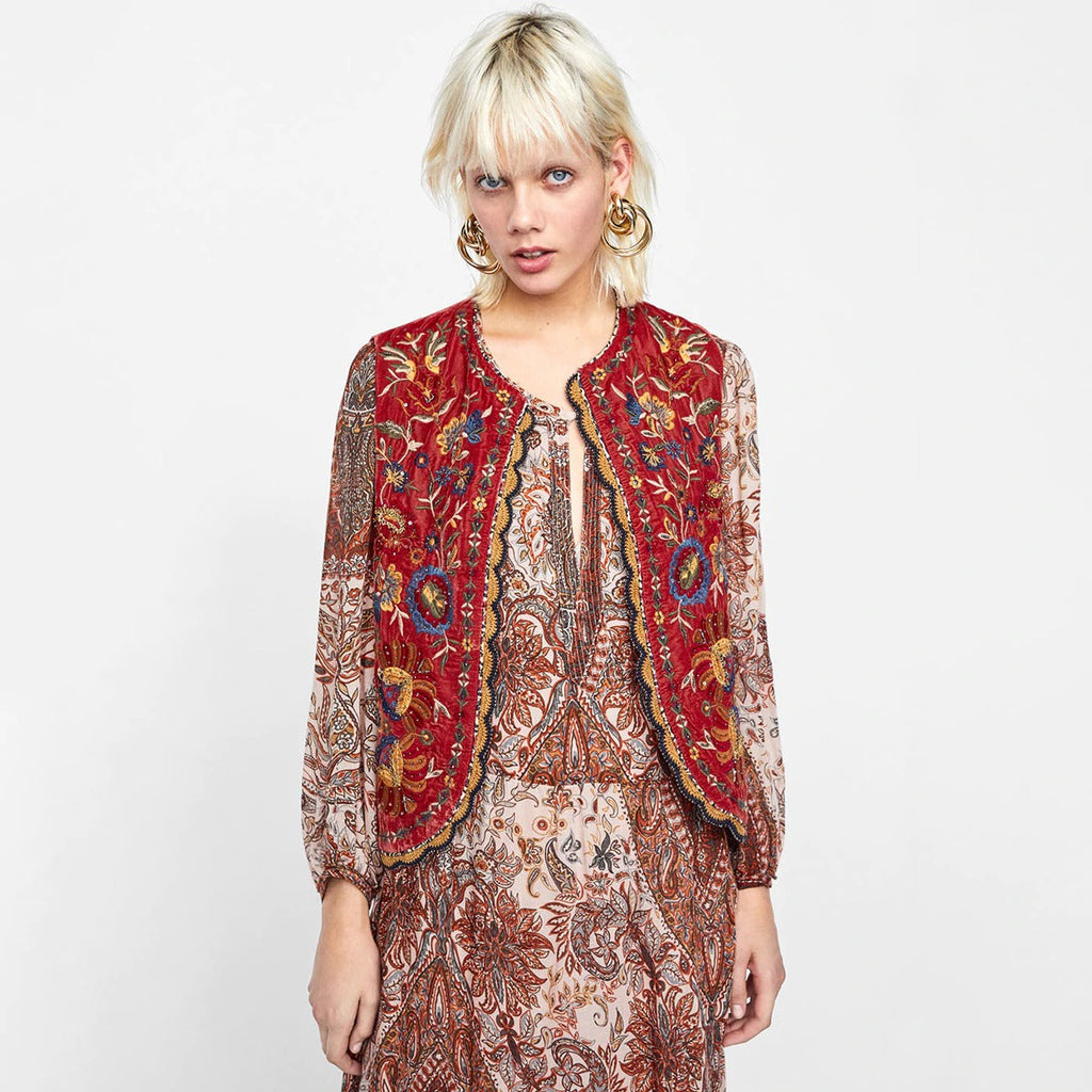 Valentine Linet | Women's Boho Embroidered Vest