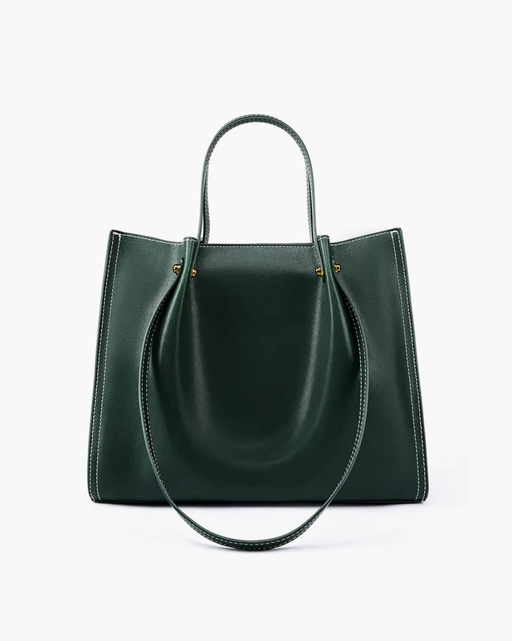 Camélia Perrin | Women's Vegan Leather Minimalist Contrast Stitch Tote Bag
