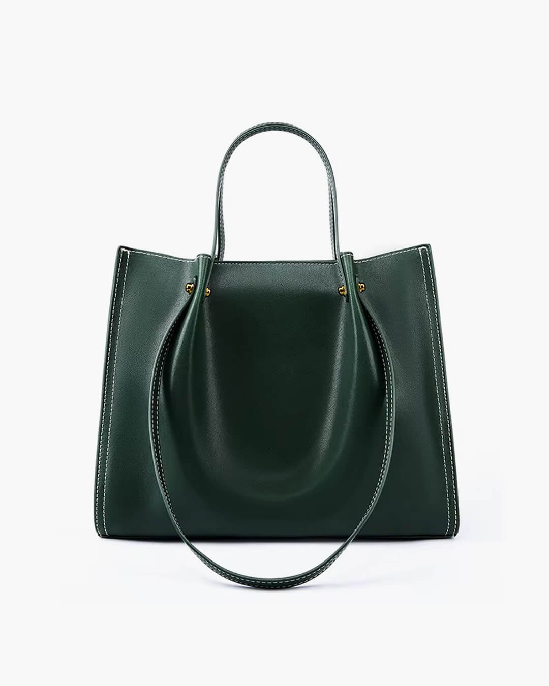 Camélia Perrin | Women's Vegan Leather Minimalist Contrast Stitch Tote Bag