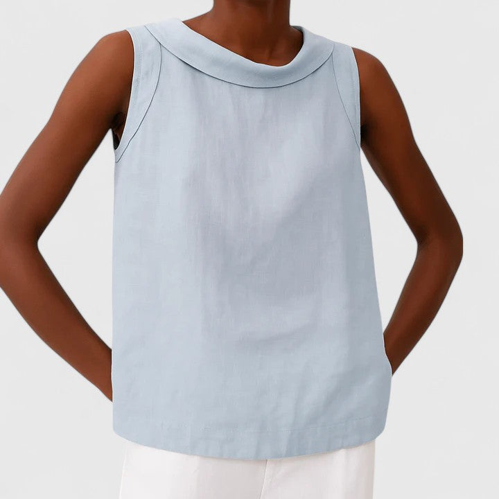 Violette Malbec | Women's Elegant Top with Roll Collar