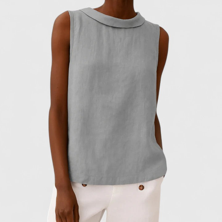 Violette Malbec | Women's Elegant Top with Roll Collar