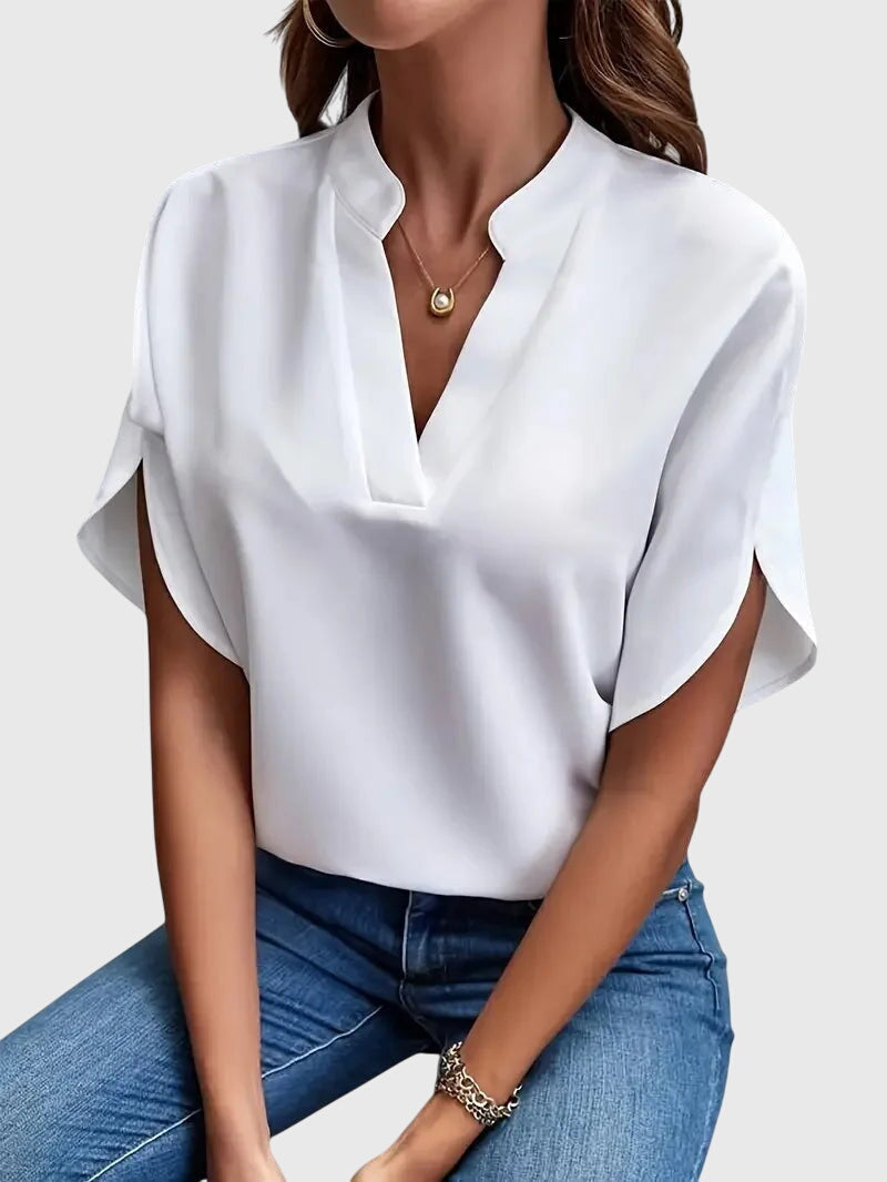 Virginie Marchand | Women's Soft and Elegant V-Neck Shirt