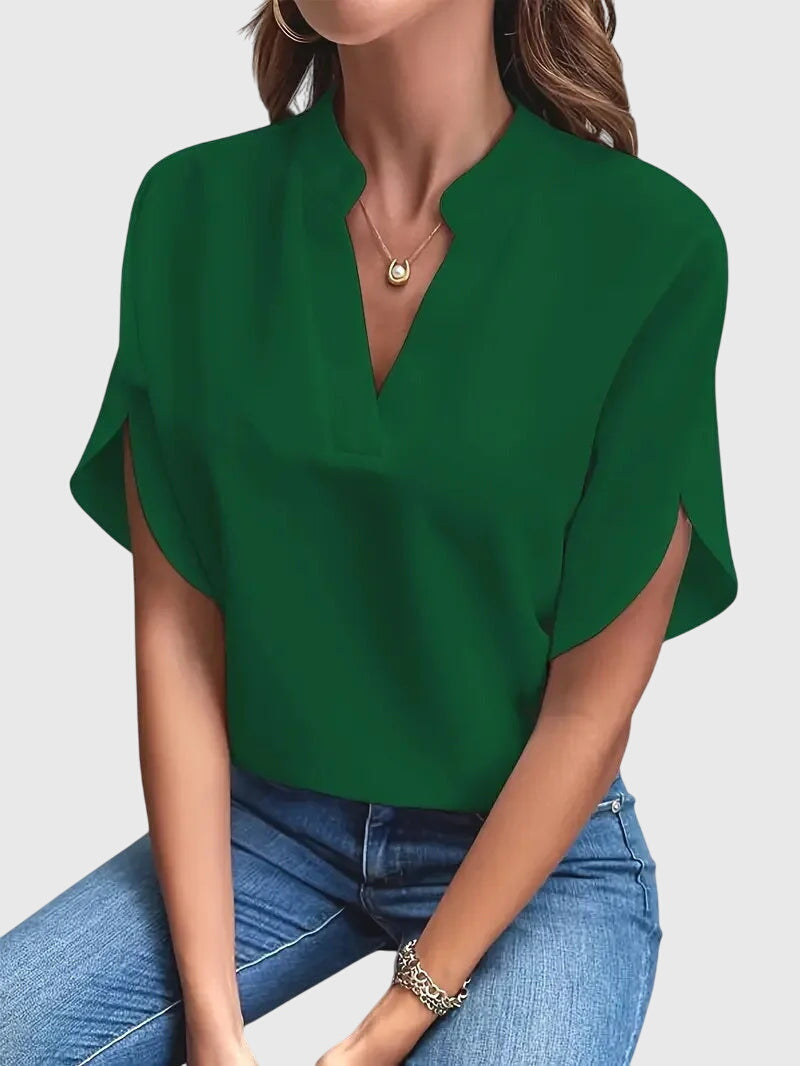 Virginie Marchand | Women's Soft and Elegant V-Neck Shirt