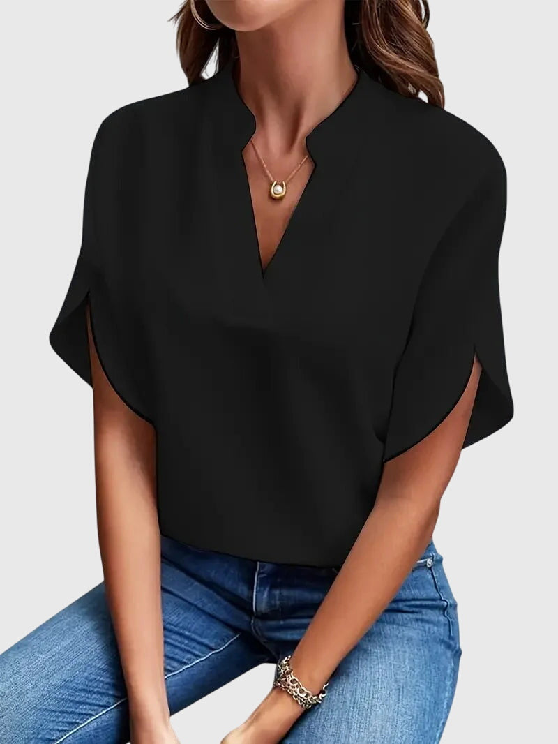 Virginie Marchand | Women's Soft and Elegant V-Neck Shirt