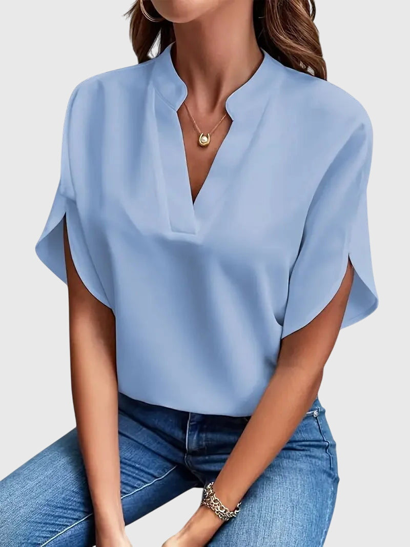 Virginie Marchand | Women's Soft and Elegant V-Neck Shirt
