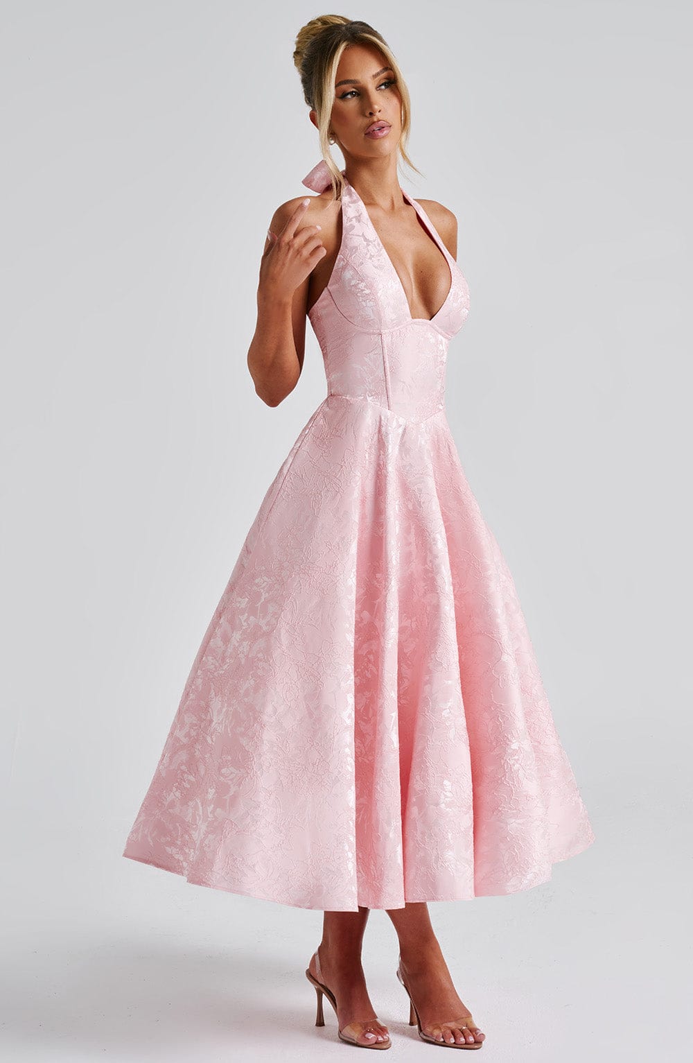 Naya Lund | Women's Wedding Guest Dress Halter Midi Dress