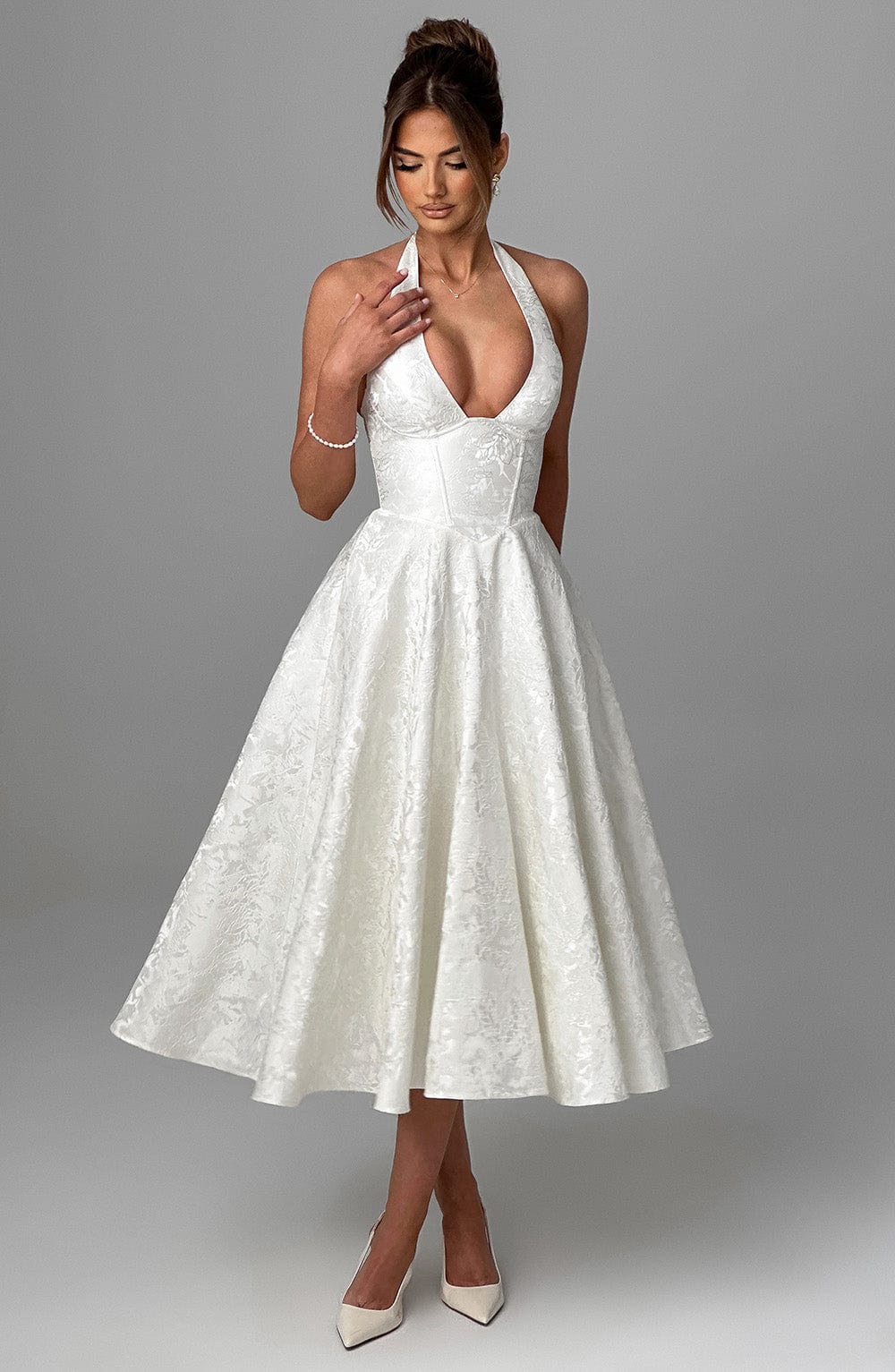 Naya Lund | Women's Wedding Guest Dress Halter Midi Dress