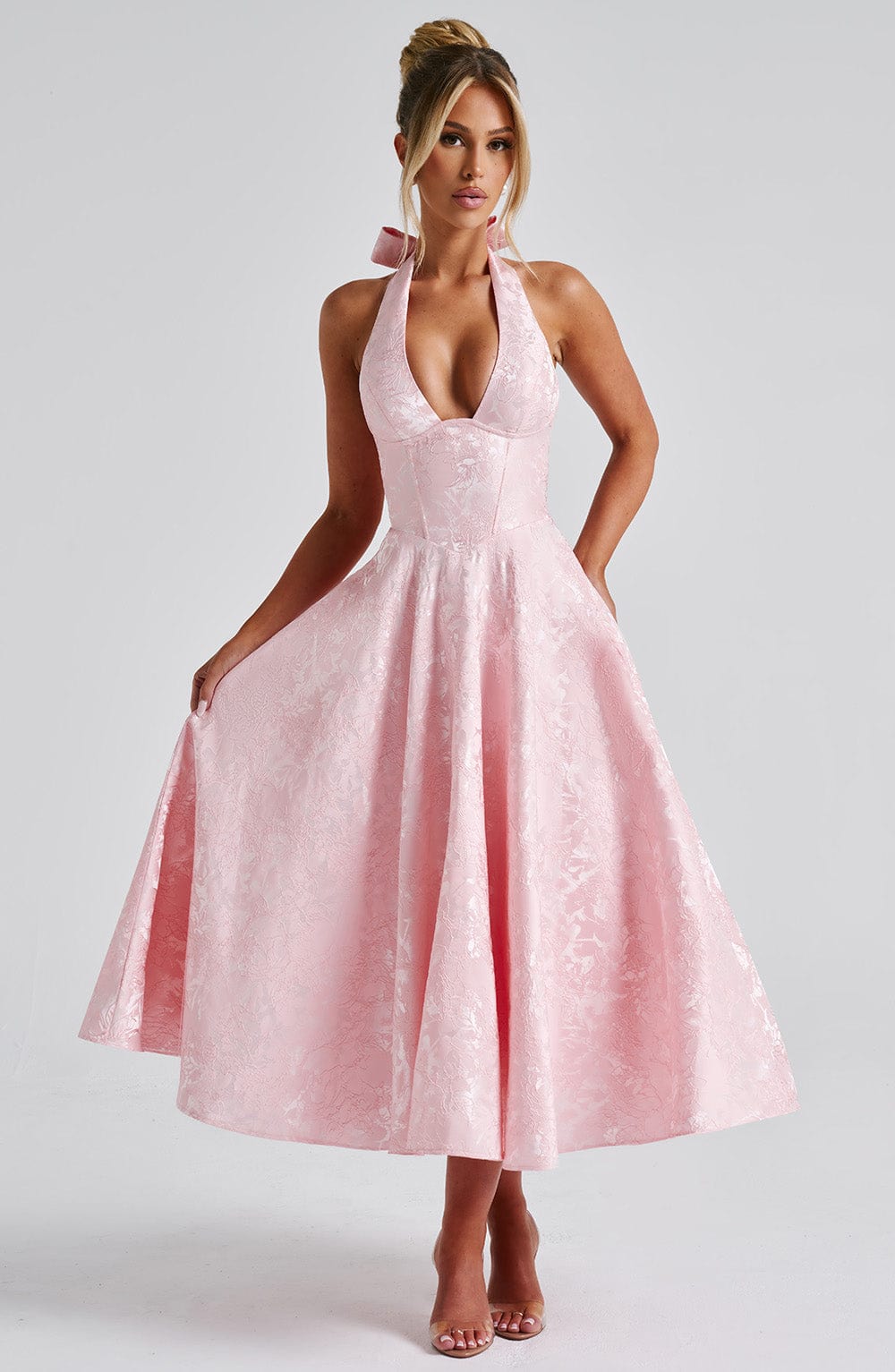 Naya Lund | Women's Wedding Guest Dress Halter Midi Dress