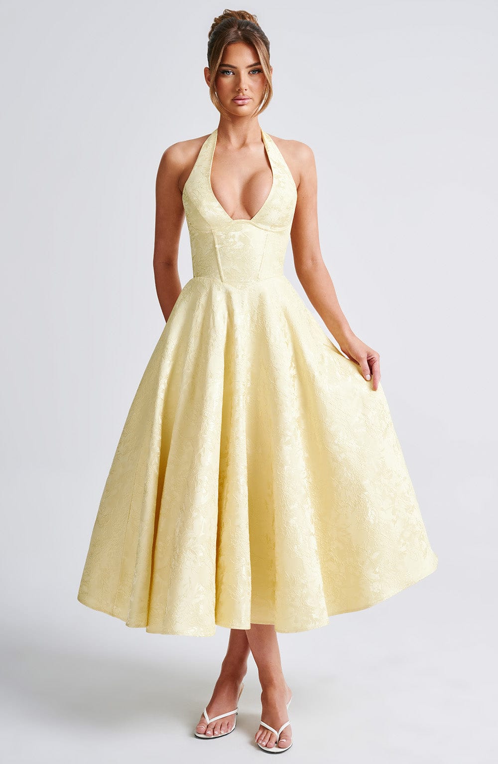 Naya Lund | Women's Wedding Guest Dress Halter Midi Dress