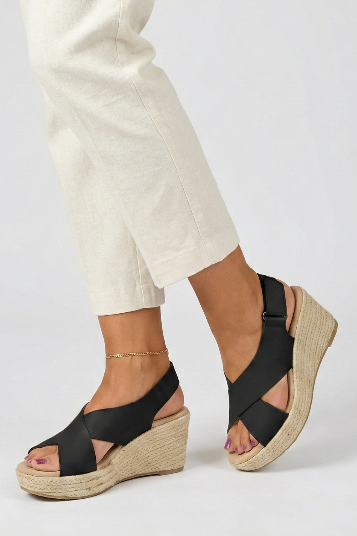Inaya Velt | Women's Wedge Crossover Slingback Sandals