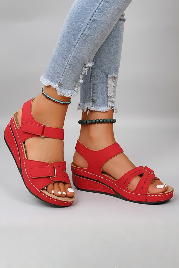 Coralie Maes | Women's Wedge Sandals Loop Straps Toe