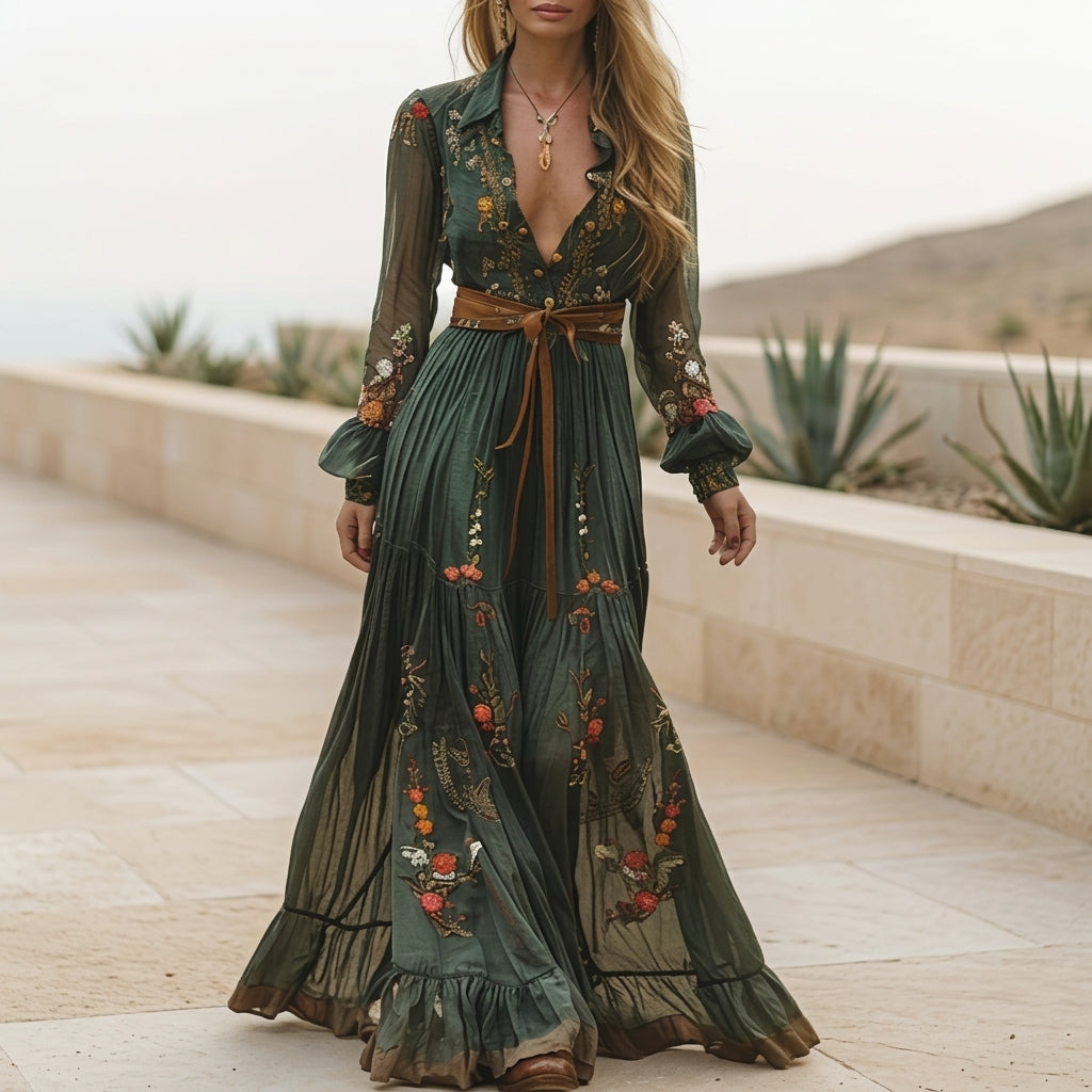 Anaïs Vore | Women's Bohemian Floral Maxi Dress