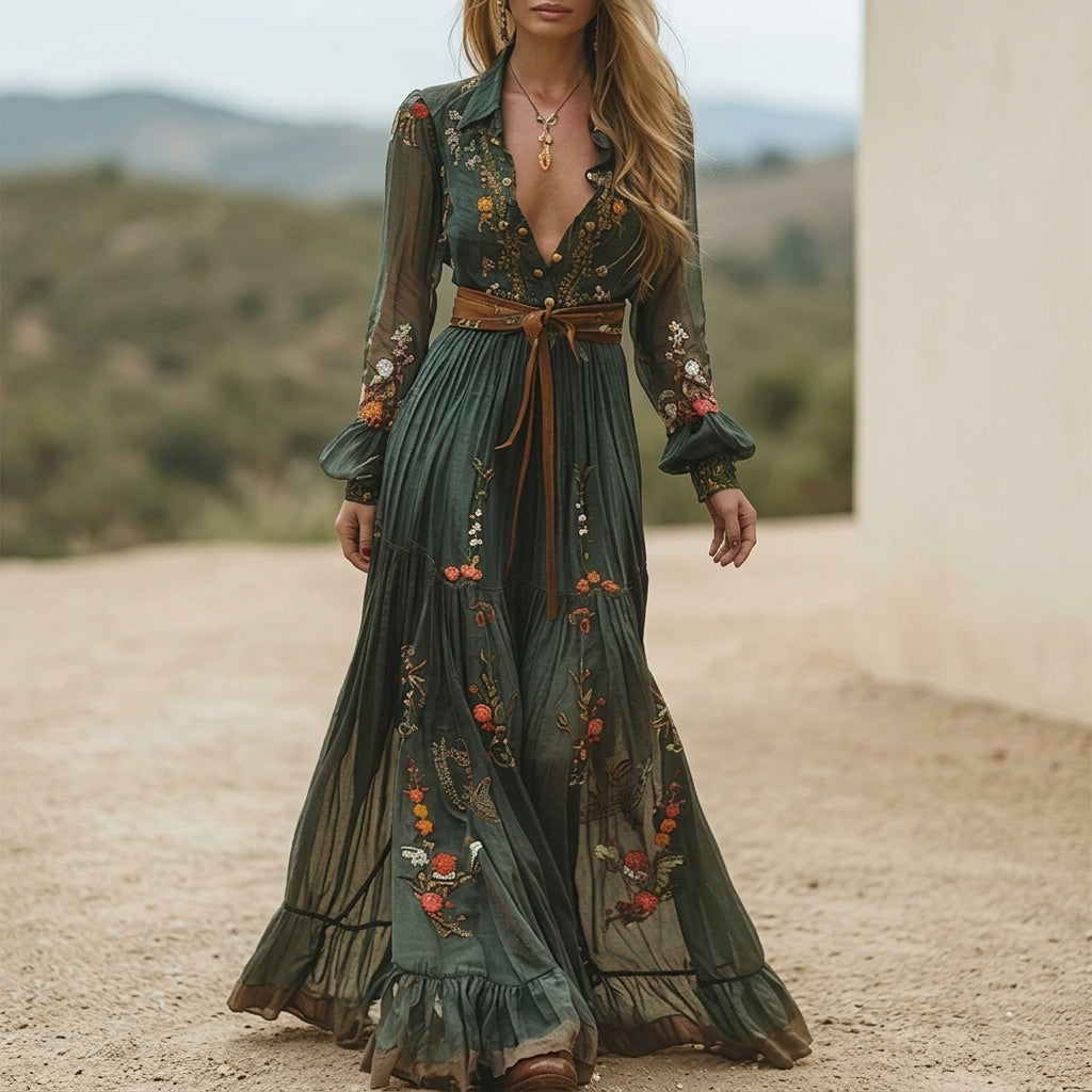 Anaïs Vore | Women's Bohemian Floral Maxi Dress