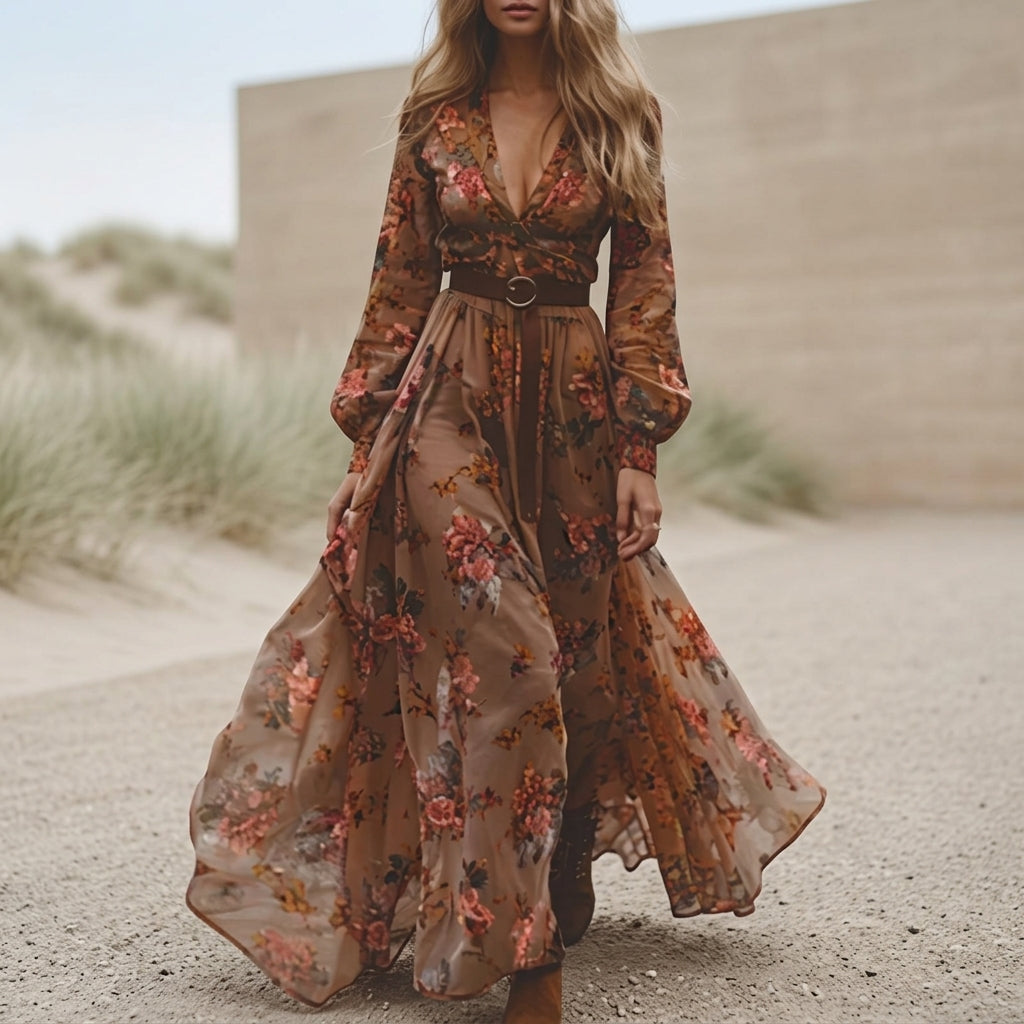Anaïs Vore | Women's Bohemian Floral Maxi Dress