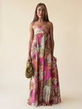 Solenne Frey | Women's Floral Strapless Maxi Dress