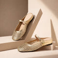 Léontine Bal | Women's Woven Flat Slip-On Mary Jane Mules