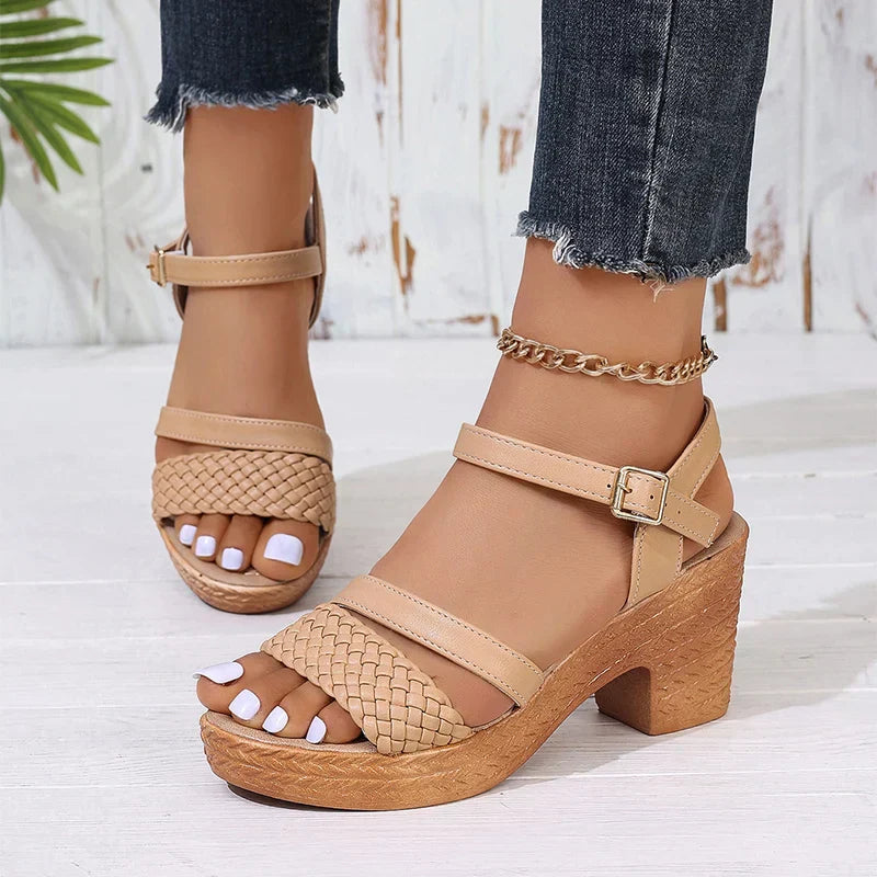Édith Coeur | Women's Woven Open Toe Platform