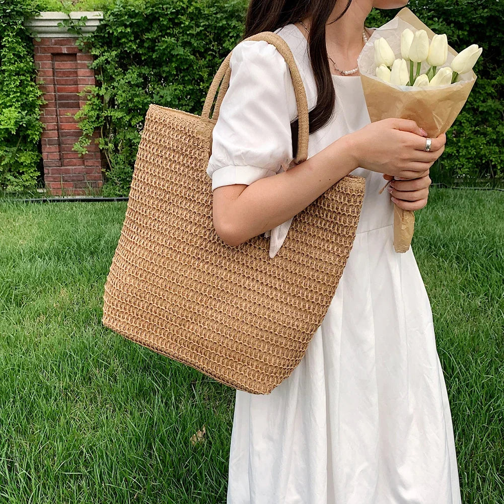 Sasha Vell | Women's Woven Straw Shopper