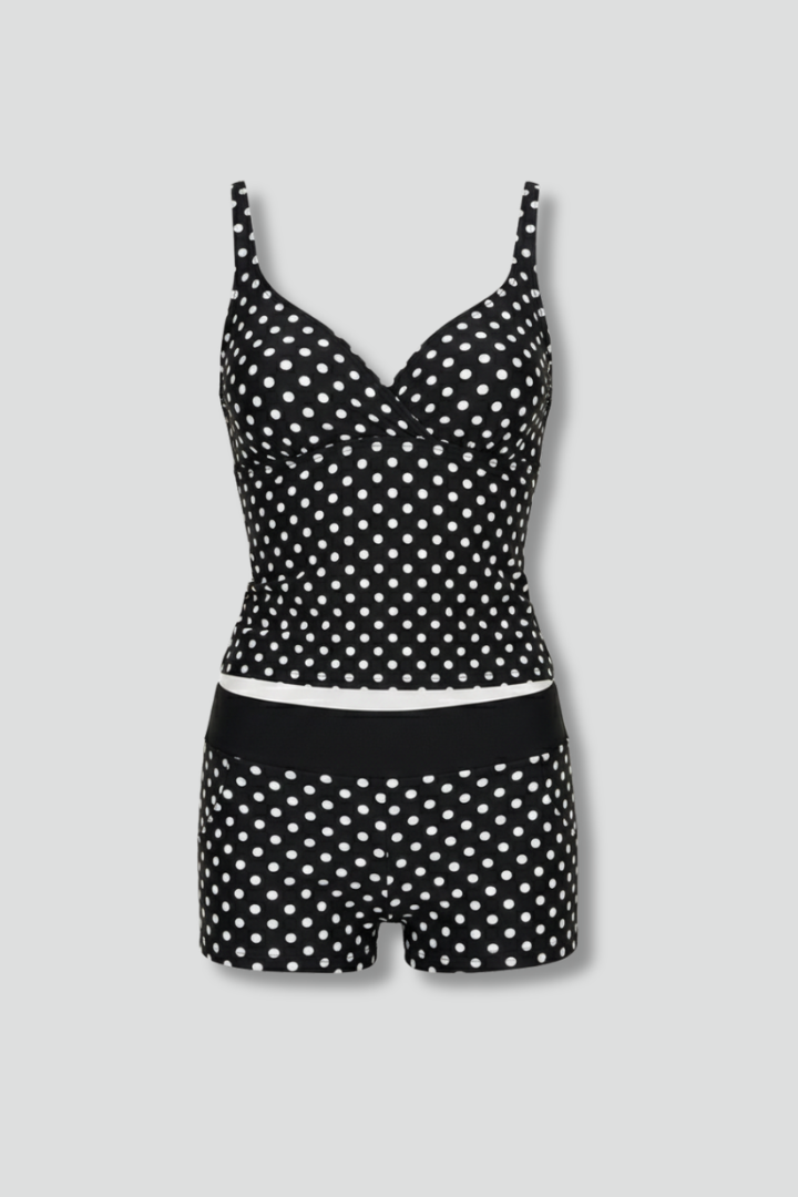 Roxane Verre | Women's Wrap Top Tankini Set With Shorts