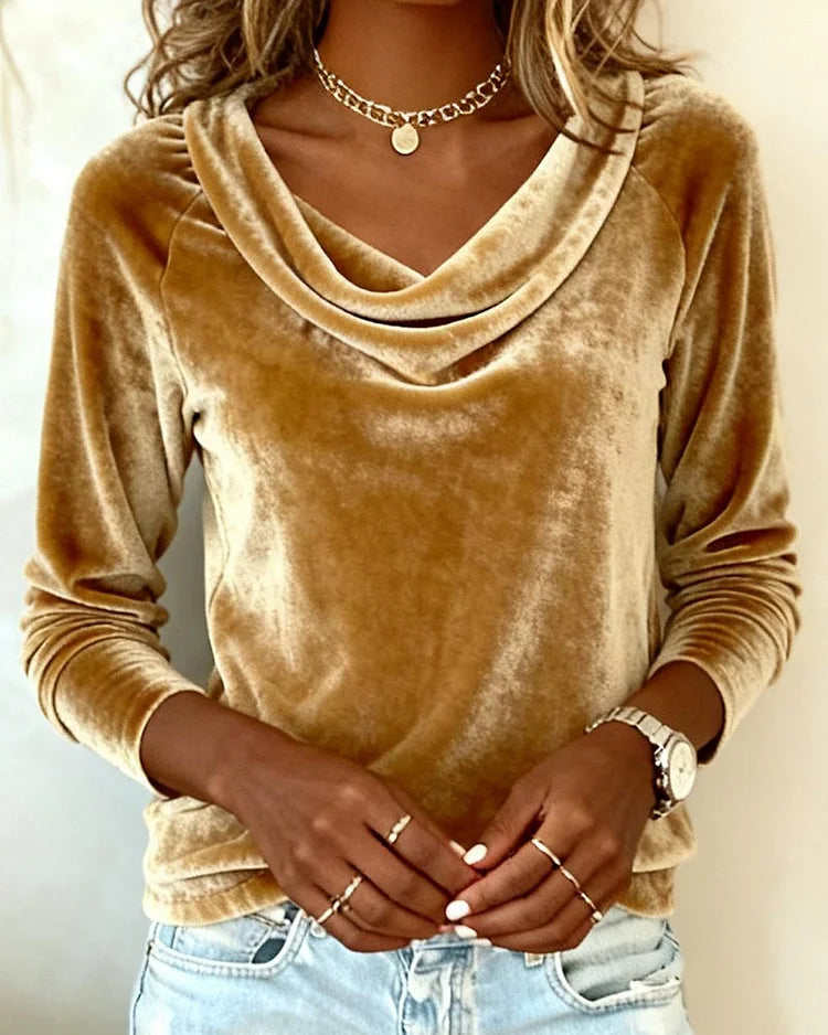Yvette Marcel | Women's Long Sleeve Velvet Blouse